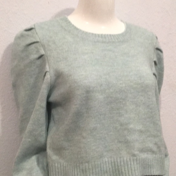 Wild Fable Baby Blue Puffy Sleeve Cropped Sweater - Picture 2 of 10
